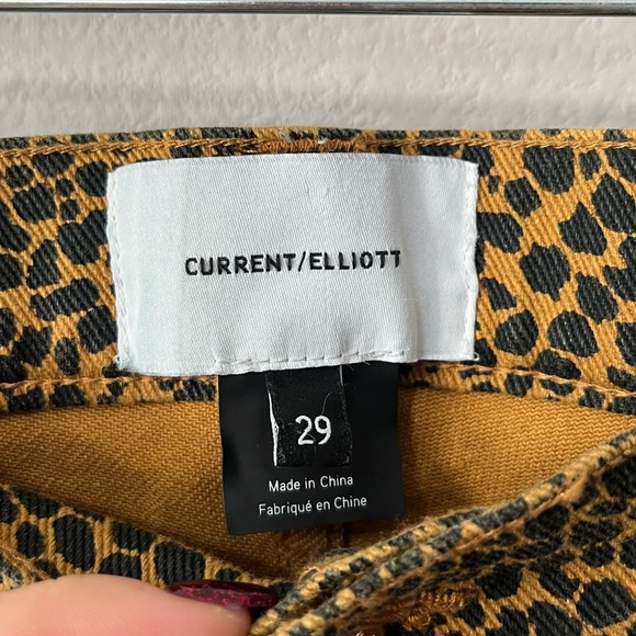 Current/Elliott NWT The High Waist Stiletto Straight Jeans Spotted Leopard Sz 29 - Picture 9 of 10